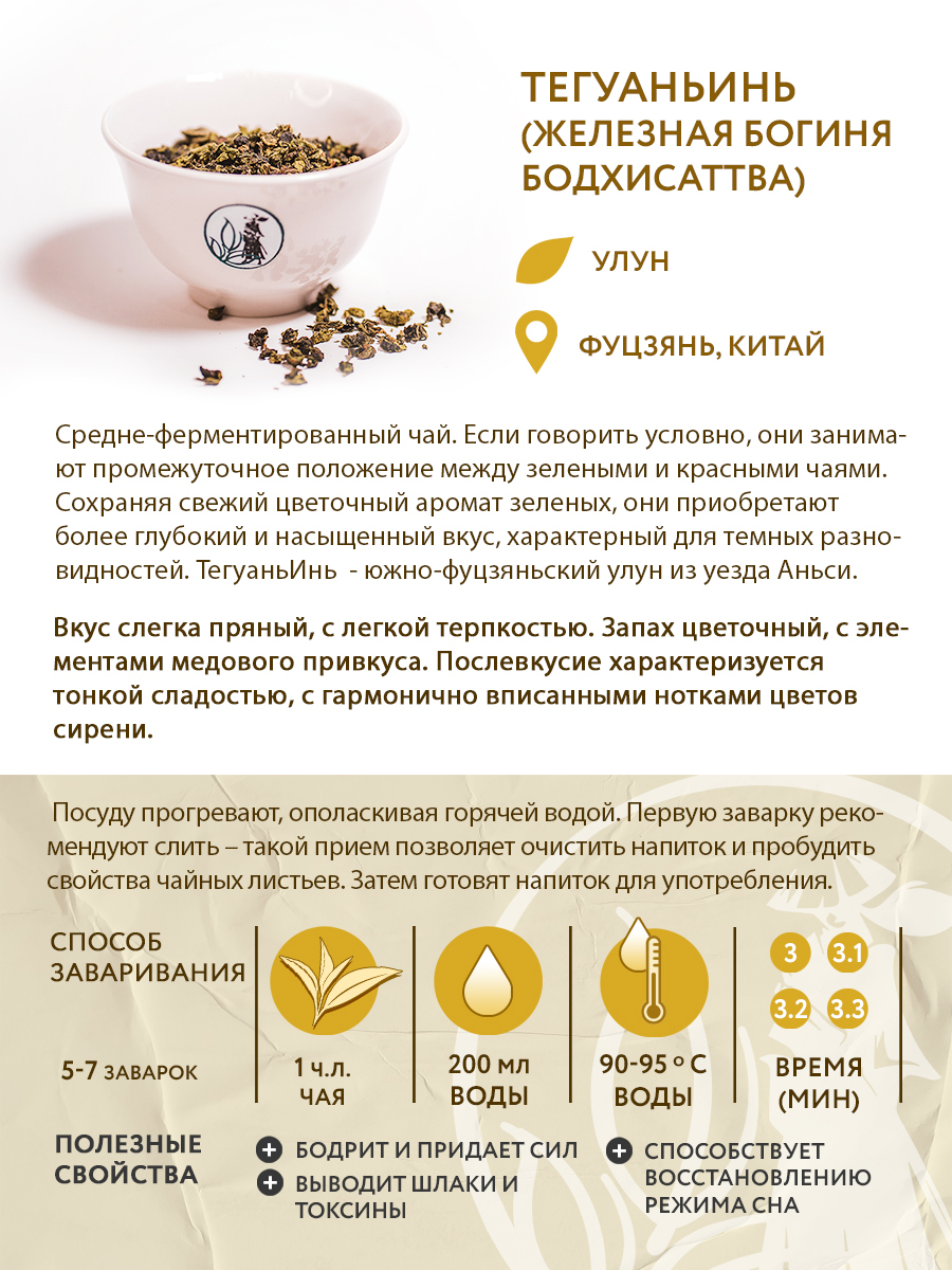 Чай зелёный Те Гуань Инь в банке, 100 г